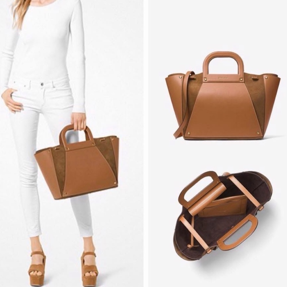 Michael Kors Clara Brown Leather & Suede with Matching Wallet Women's
Tote Bag